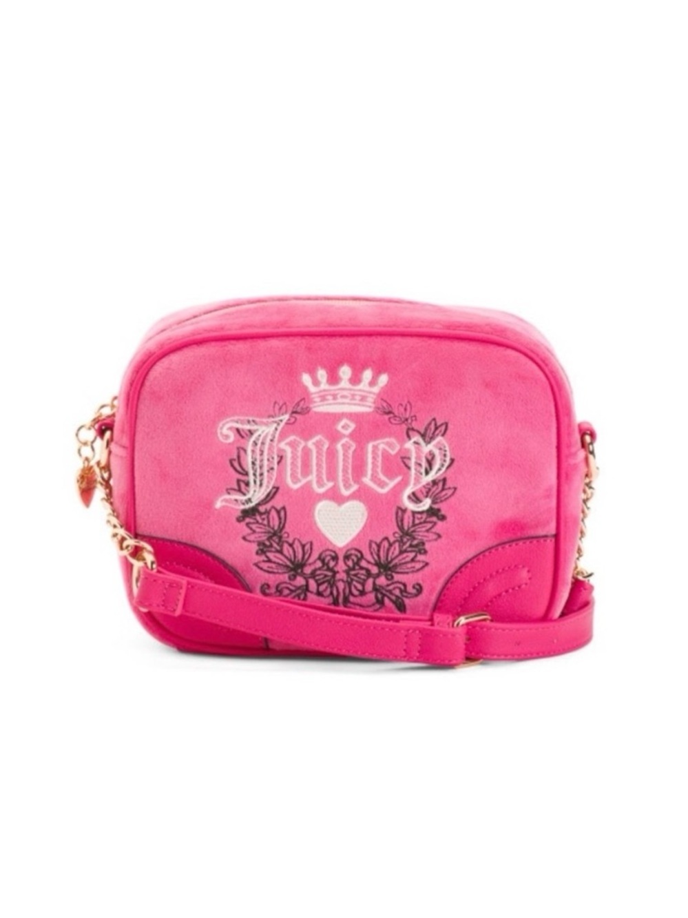 Juicy Couture Hot Pink Suede Chain Strap Crossbody